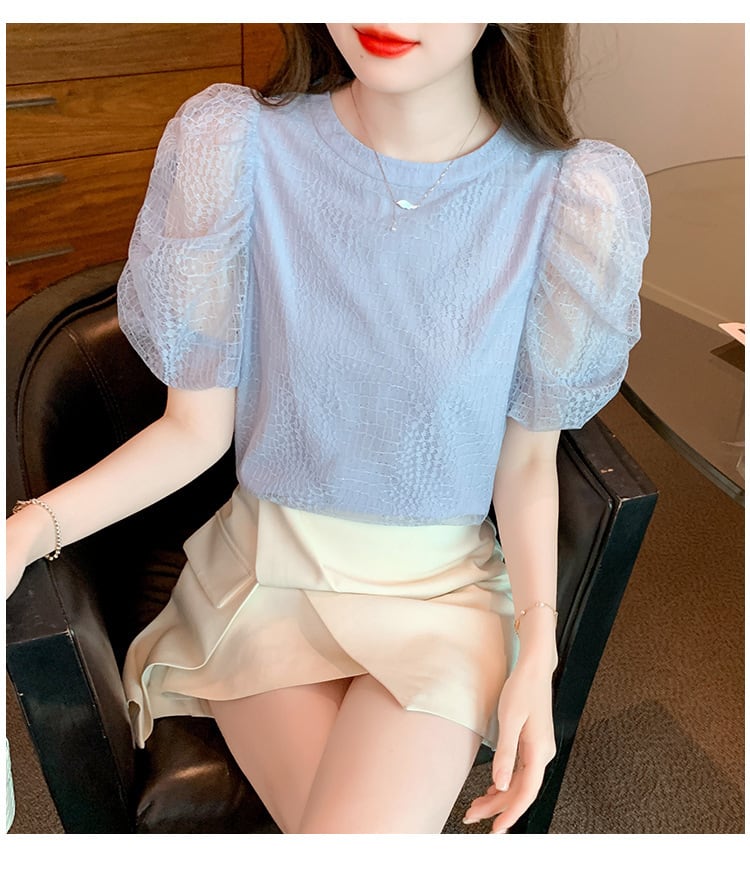 【tops】レースパフスリーブ ブラウスG21542