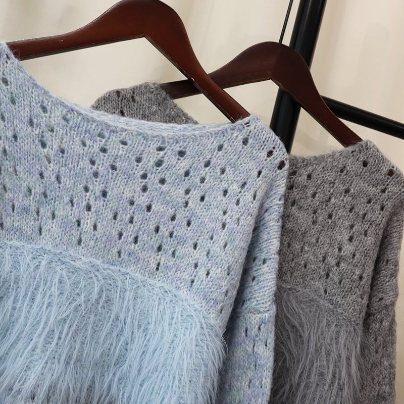 【tops】ファーニットセーター　M25376