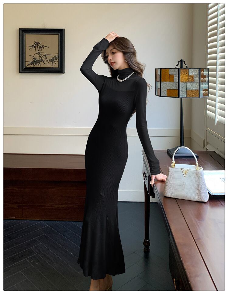 【dress】ハイネックニットワンピース　M28304