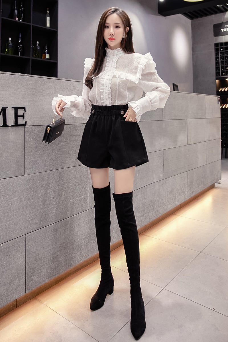 【bottoms】絶対欲しい!気質満点秋冬新作厚手ルーズ着痩せAラインショートパンツ G3261