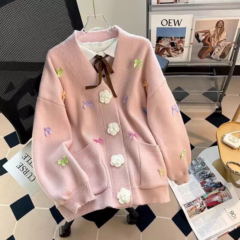 【outer】Vネックニットカーデ　M19157