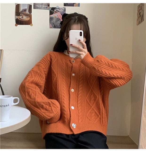 【outer】クルーネックニットカーデ　M27251