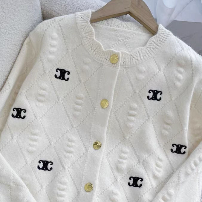 【outer】2色ラウンドネックニットカーディガンF8063