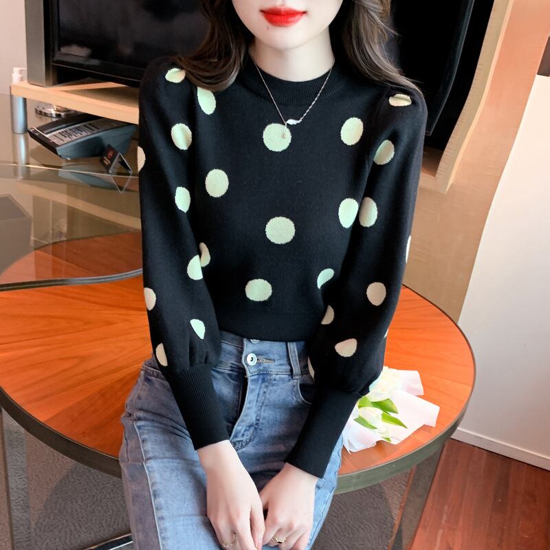 【tops】ドット柄ニットセーターG17322