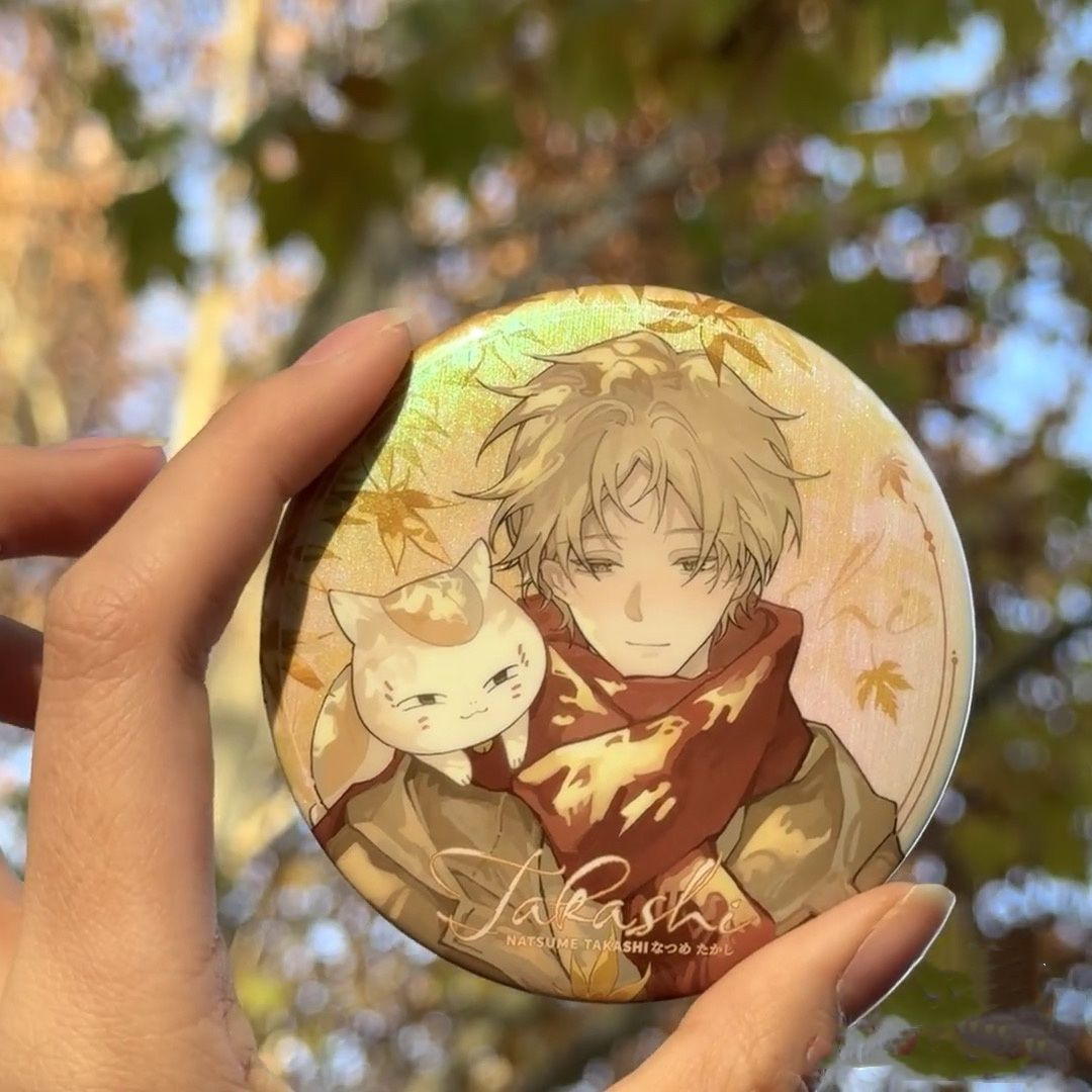 【GOODS】夏目友人帳 円形 長方形 缶バッジ Q2180