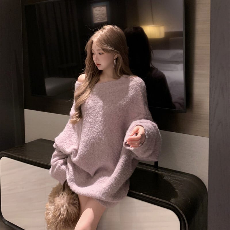 【tops】オフショルダーニットセーター　M27714