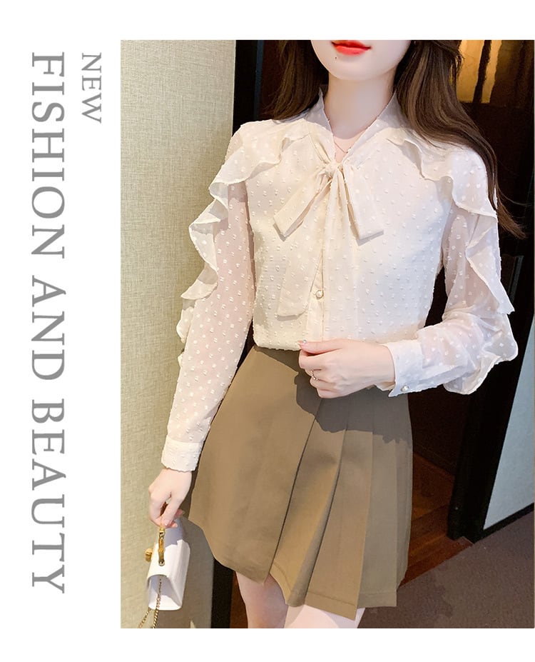 【tops】フリルシャツトップス　M25730