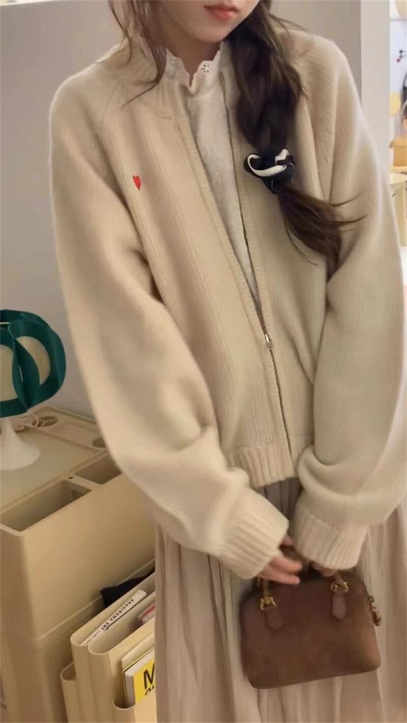 【outer】ファスナーニットカーデ　M19170