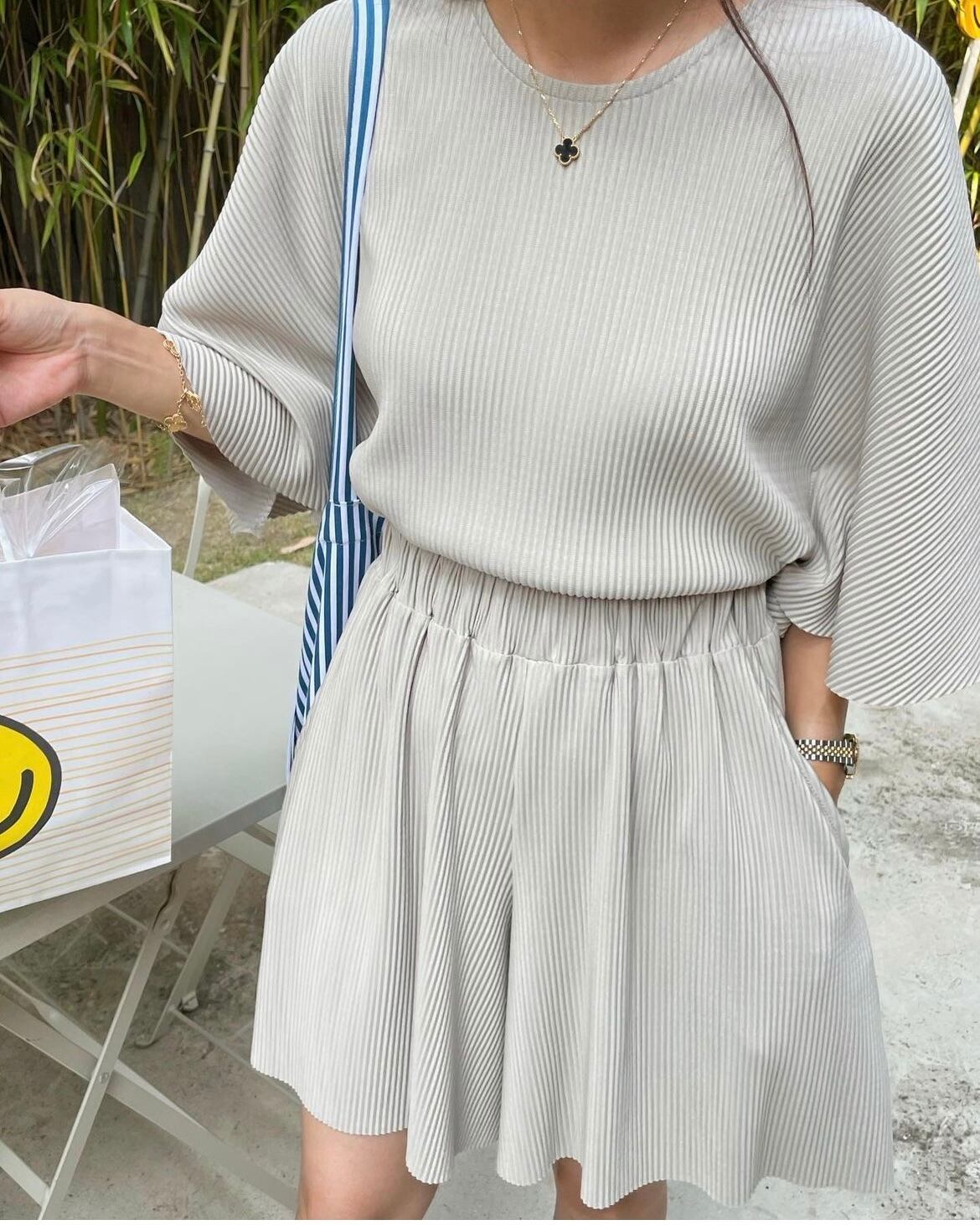 【set】Tシャツ+ショートパンツ２点セットG21375