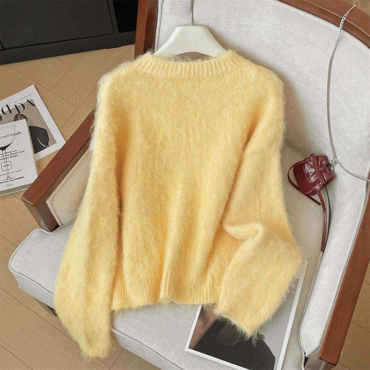 【outer】クルーネックニットカーデ　M29220