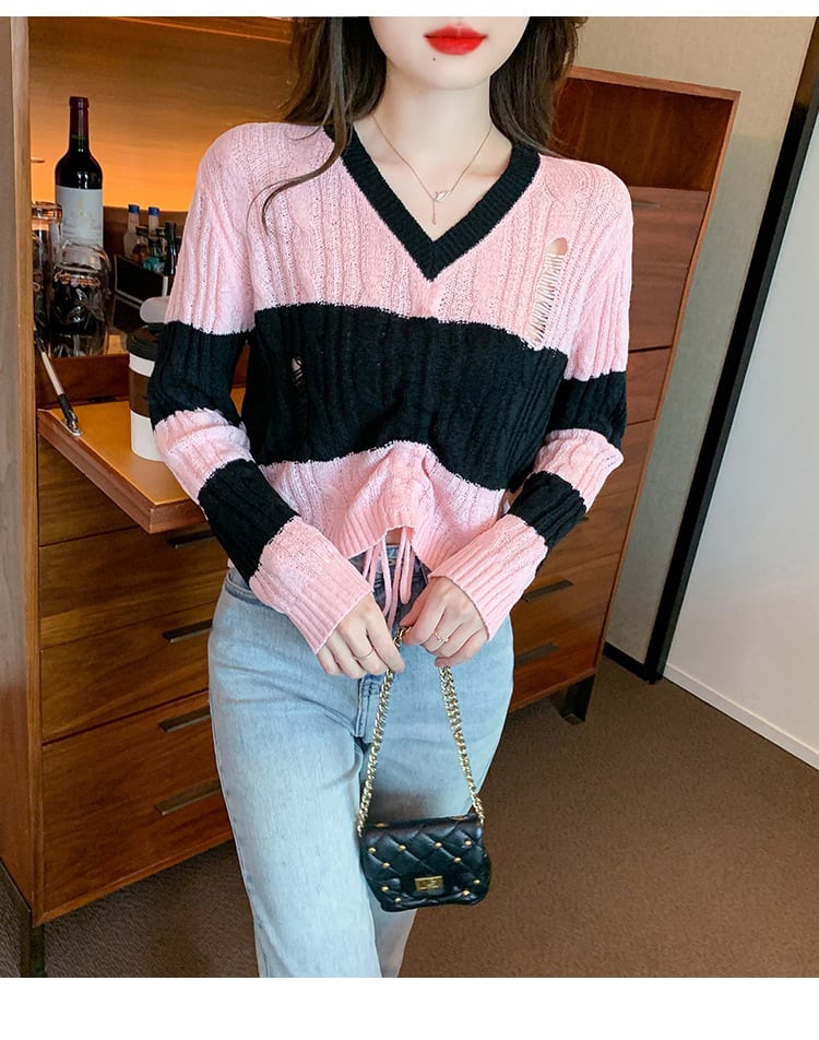 【tops】カットワークニットセーター　M25768