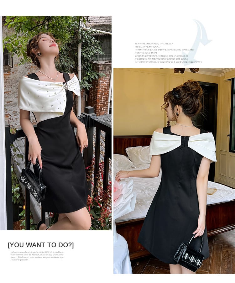 【dress】ビジューデートワンピース　M24884