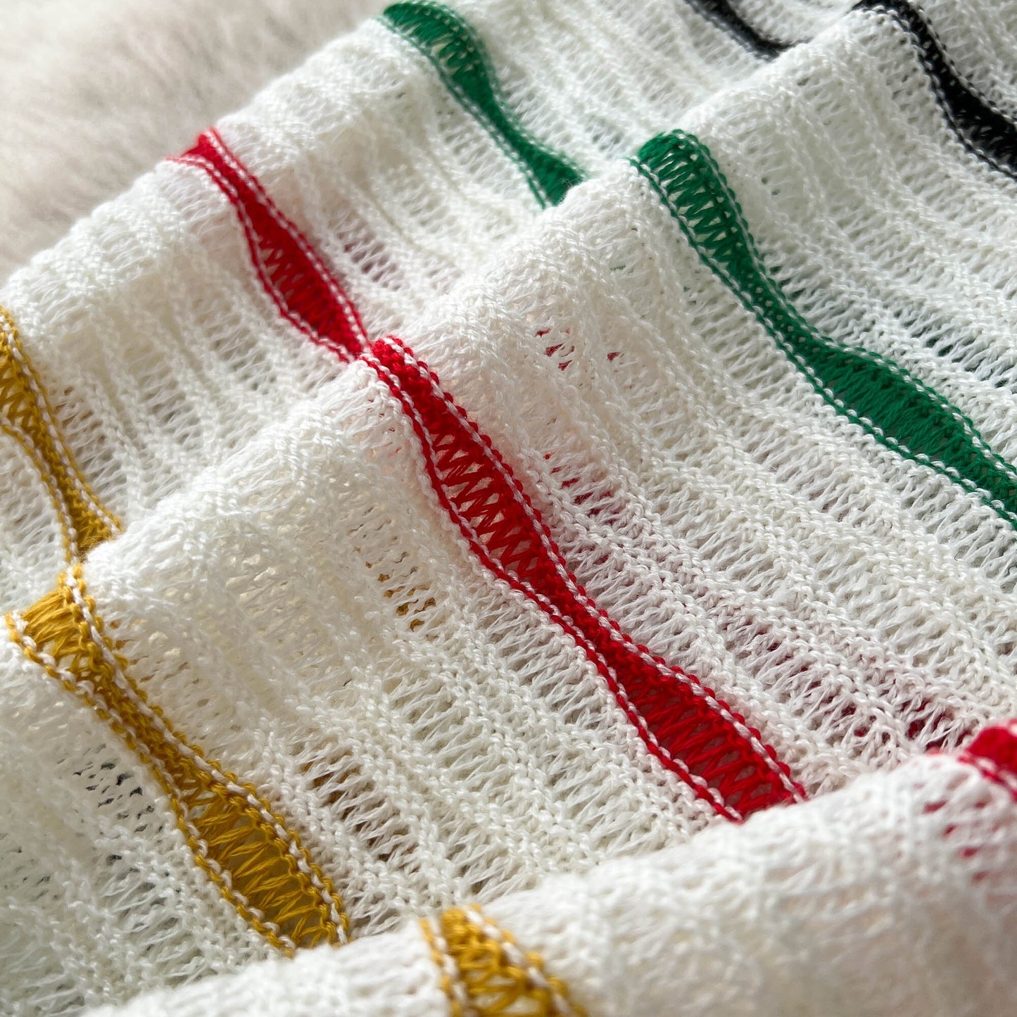 【set】ストライプ柄ニットトップス+スカート２点セットG20661