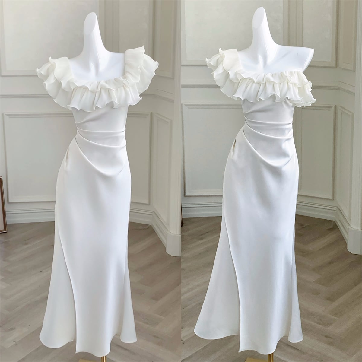【dress】フリルマーメイドワンピース　N3155