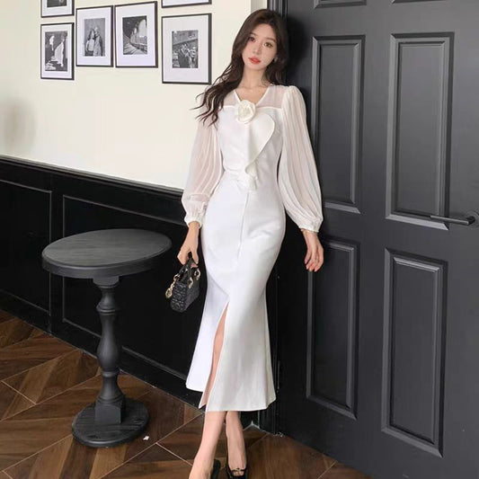 【dress】高級感体型カバーワンピースG24192