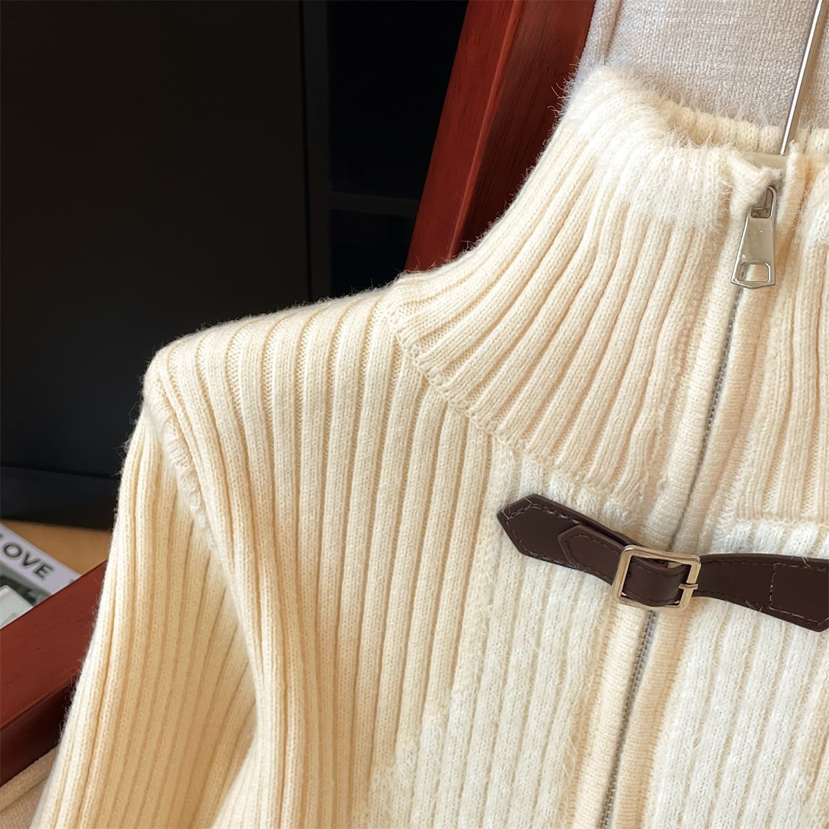 【outer】ファスナーニットカーデ　M29163