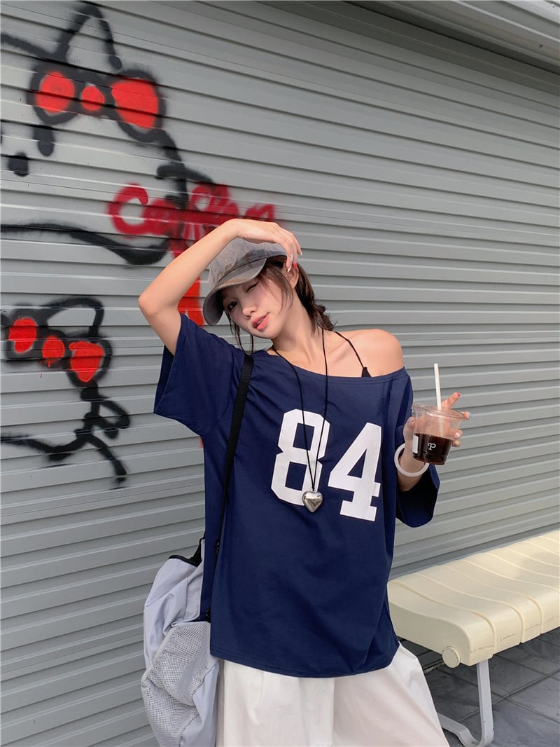 【tops】プリントTシャツ　M25173