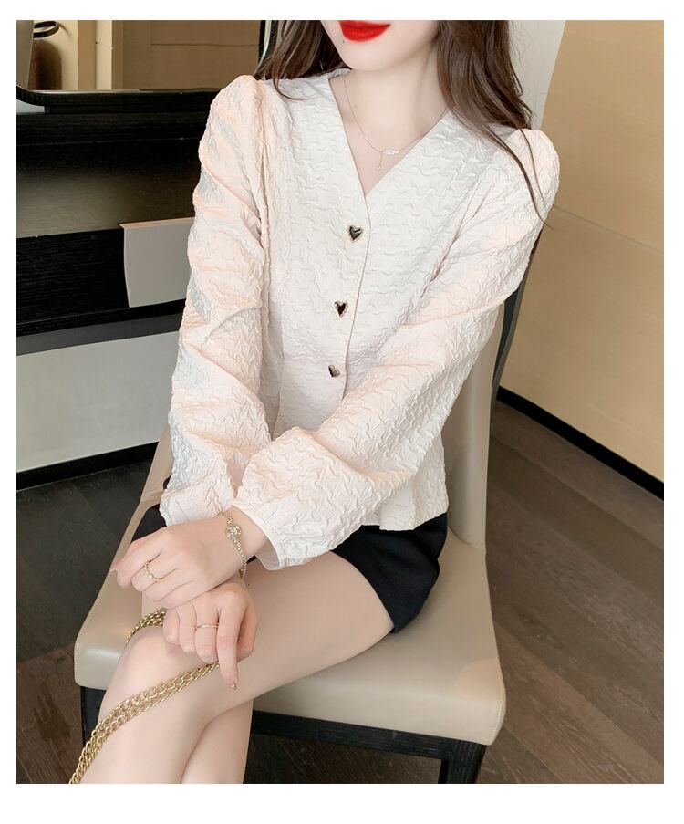 【tops】Vネックシャツトップス　M28618