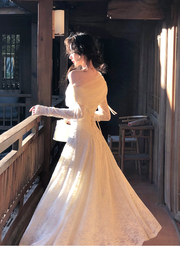 【dress】チュールドッキングレースワンピース　N3528
