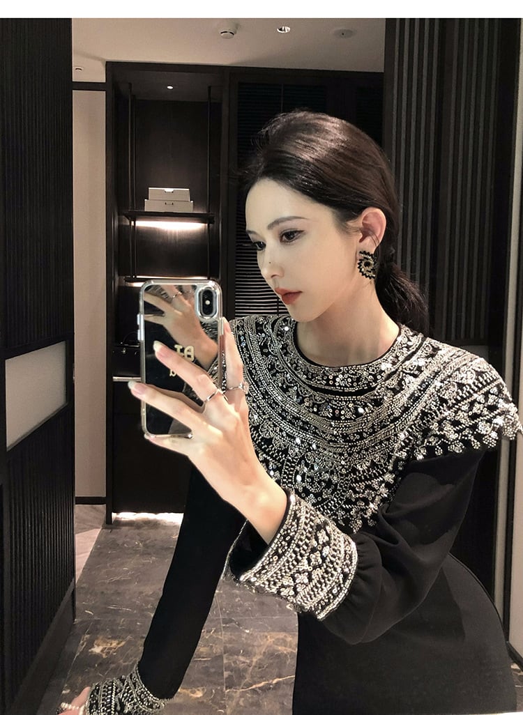 【dress】ビジューデートワンピース　M28510