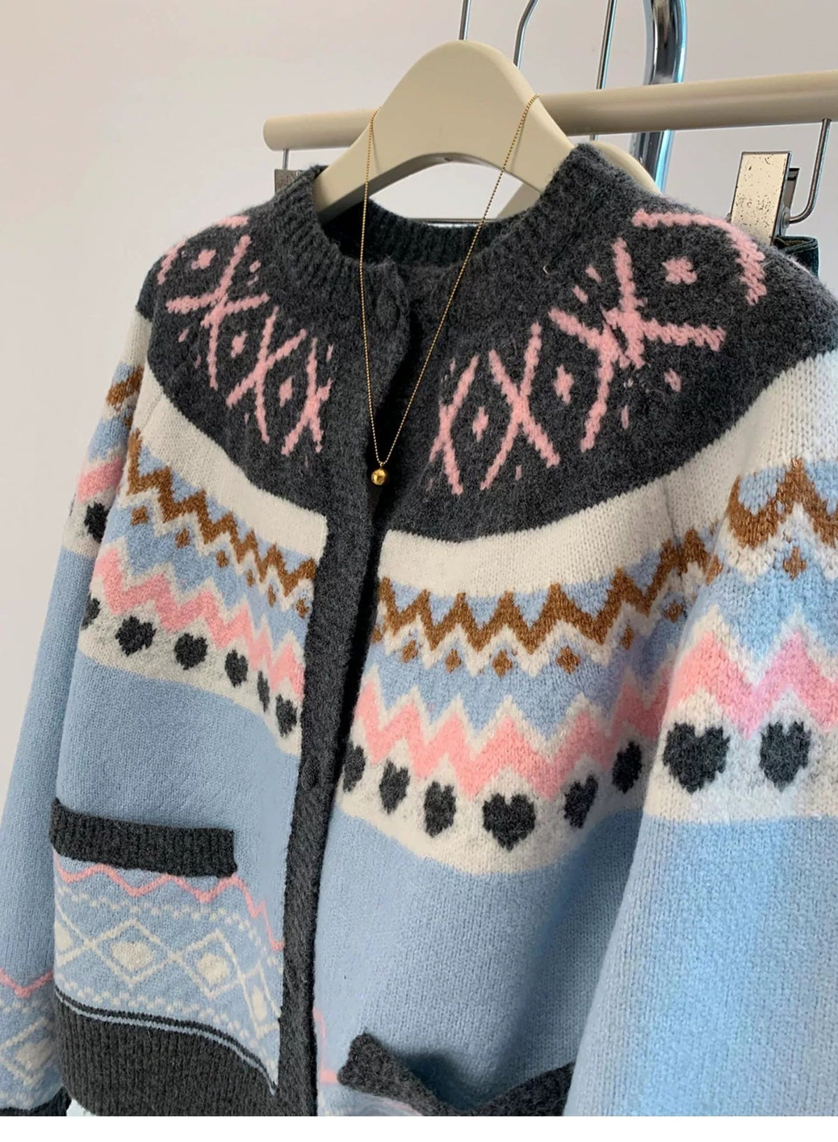 【outer】ジャカードニットカーデ　M27132