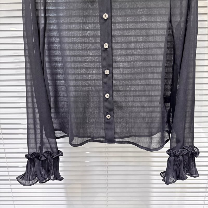【tops】ピーターパンカラーシフォントップス Q8161