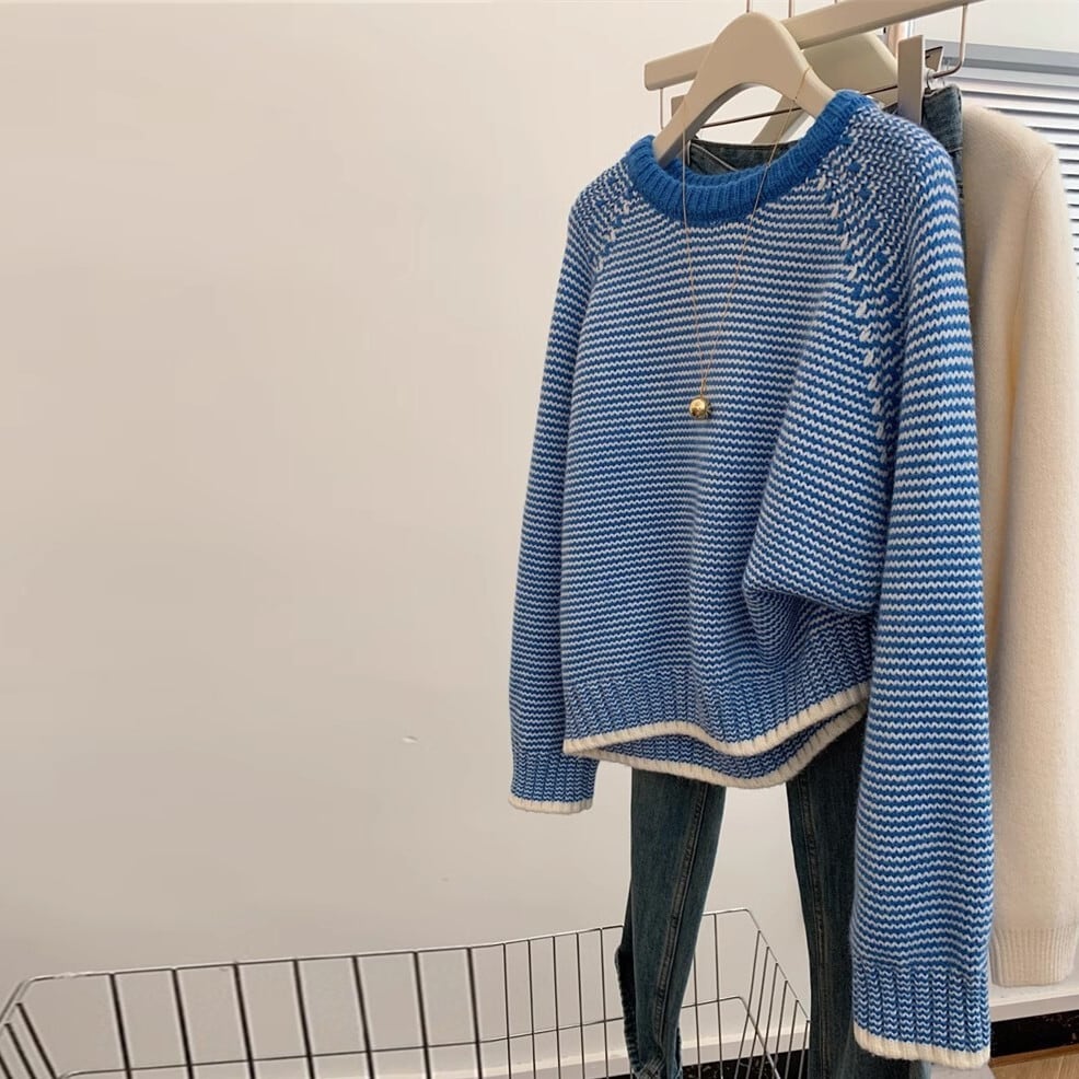【tops】クルーネックニットセーター　M29298