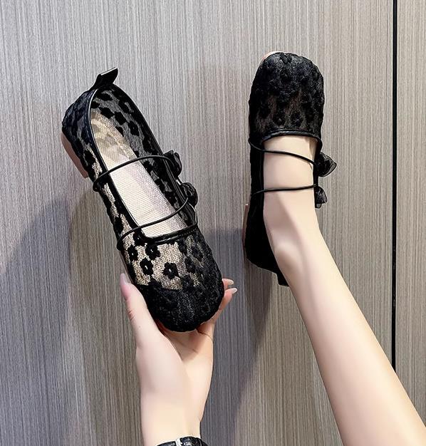 【shoes】3色レースフラットシューズF7473