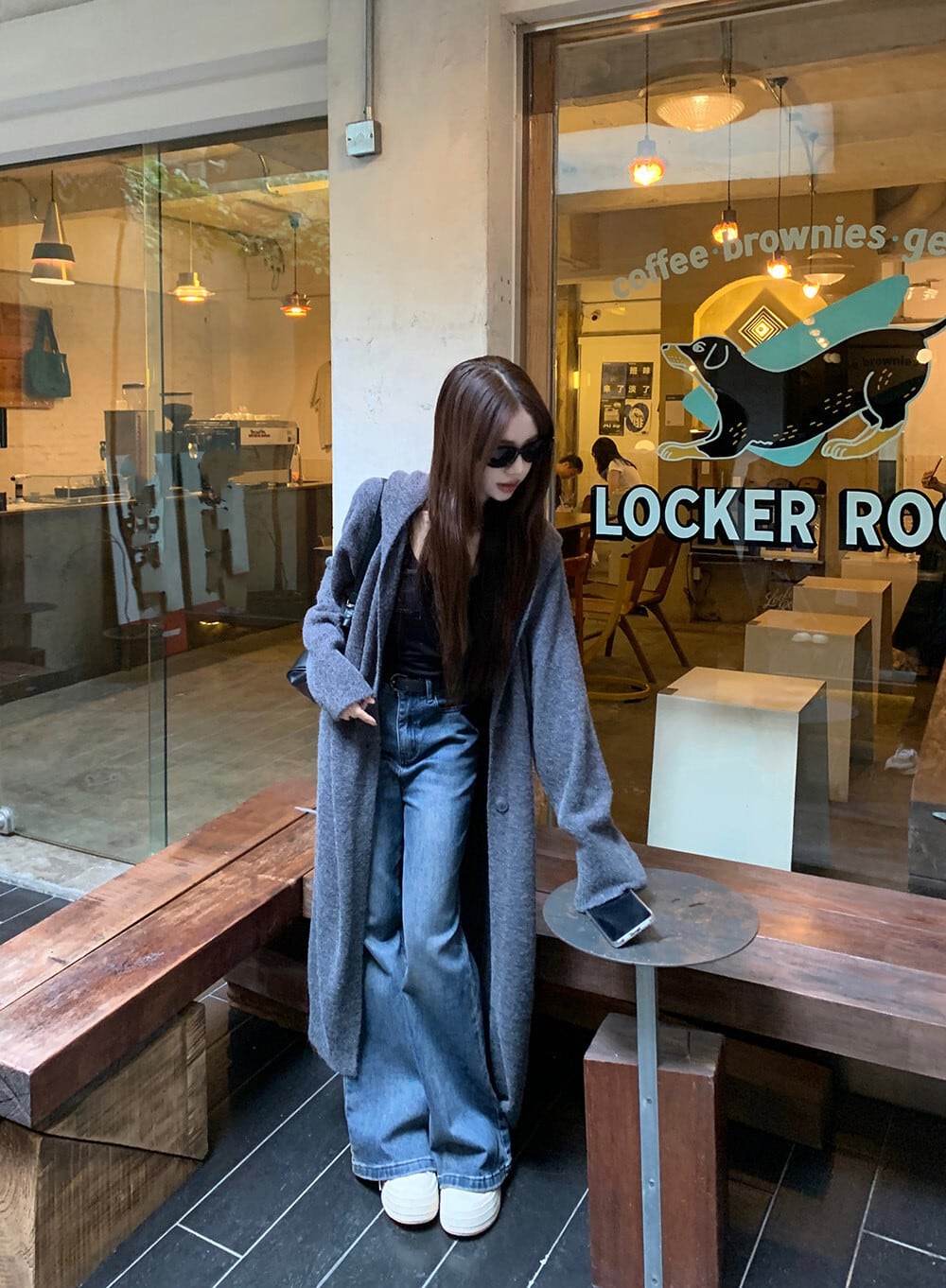 【outer】ロング丈ニットカーデ　M26335