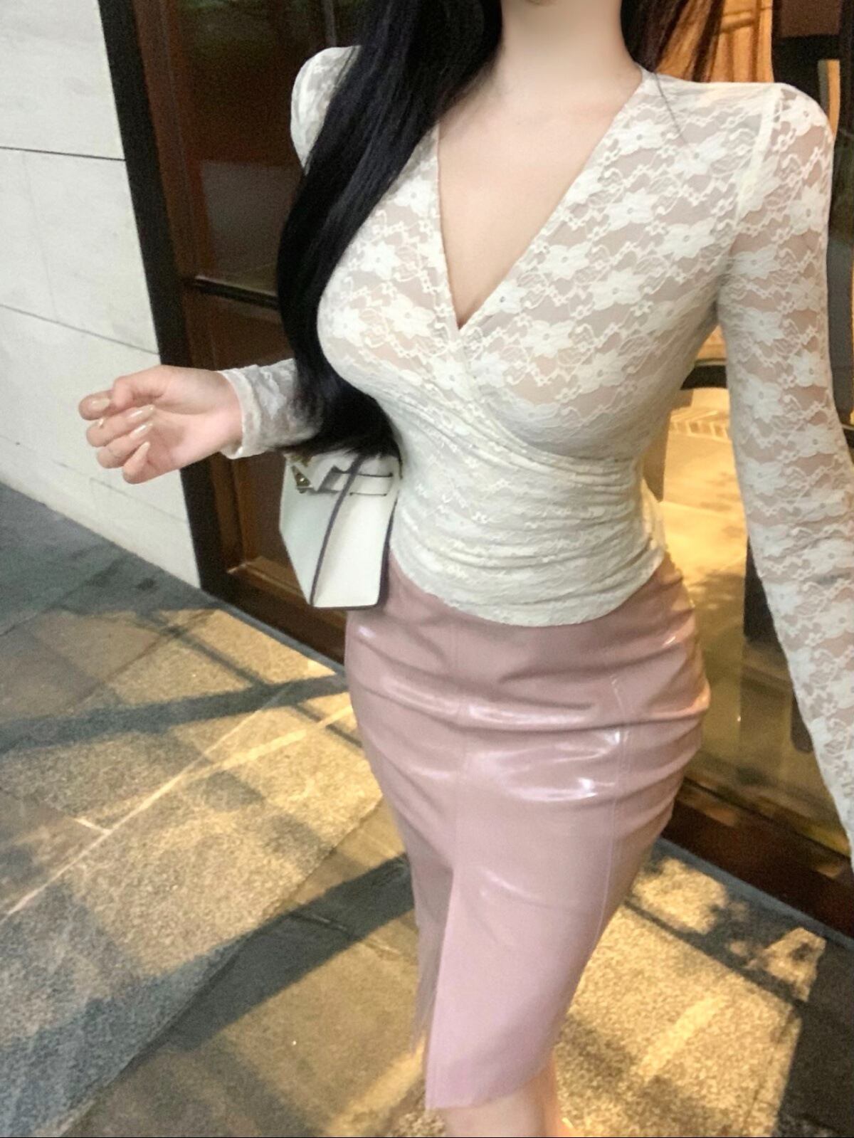 【set】レーストップス×PUスカートセット　M29082
