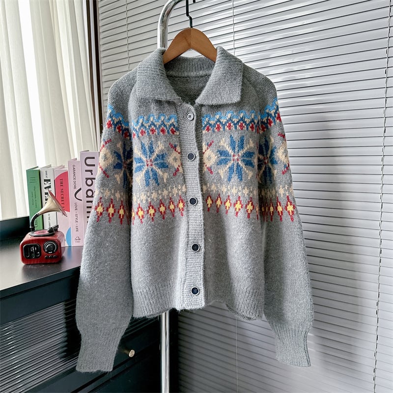 【outer】ジャカードニットカーデ　M26165