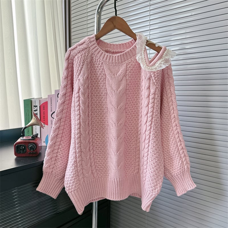 【tops】オフショルダーニットセーター　M26092