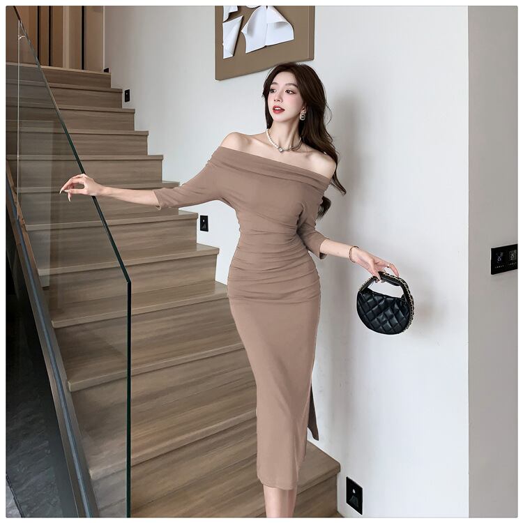 【dress】フェミニンスリットワンピース G21277