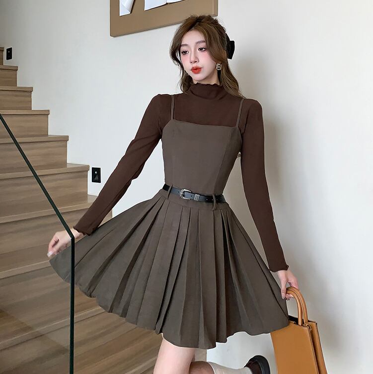 【set】ニットトップス×キャミワンピースセット　M18777