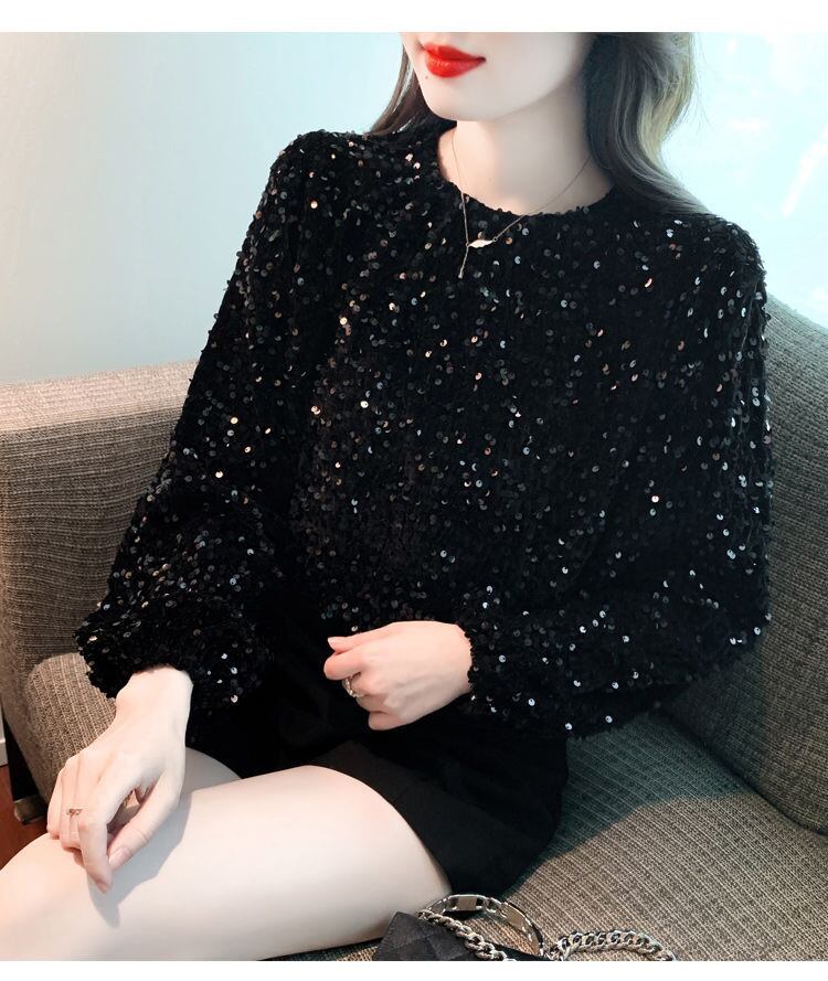 【tops】スパンコールトップス　M28941