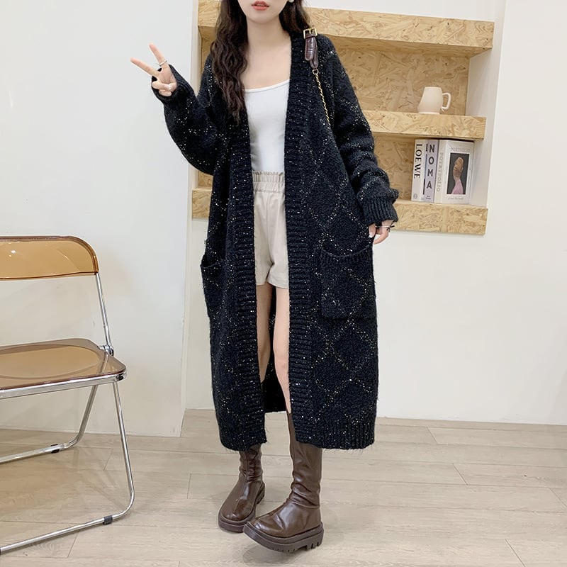 【outer】ロング丈ニットカーデ　M26052