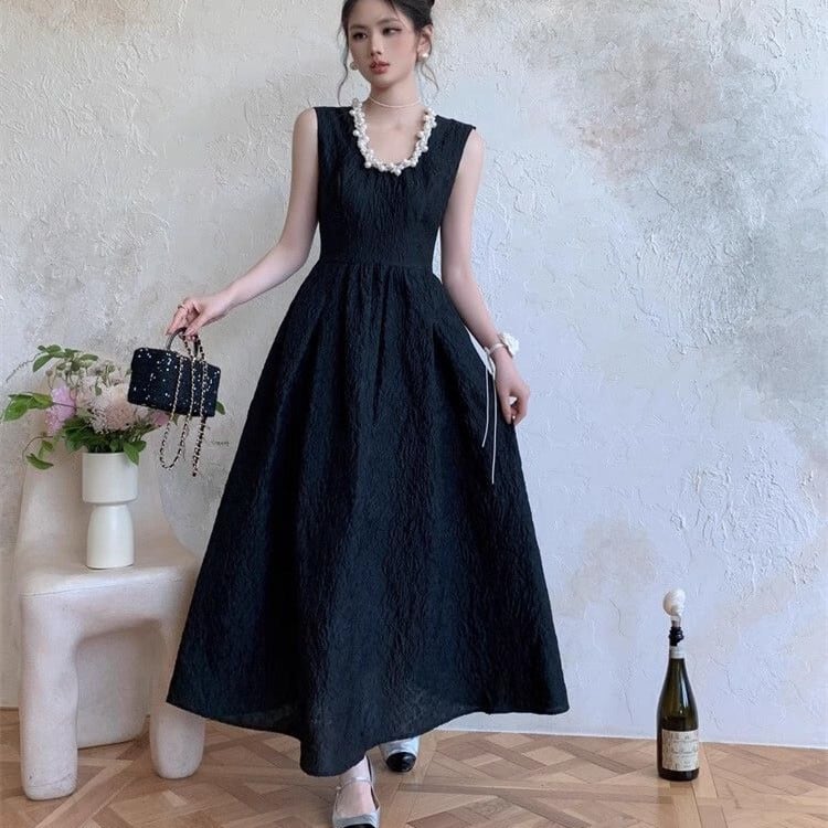 【dress】パールノースリーブワンピース　M24311
