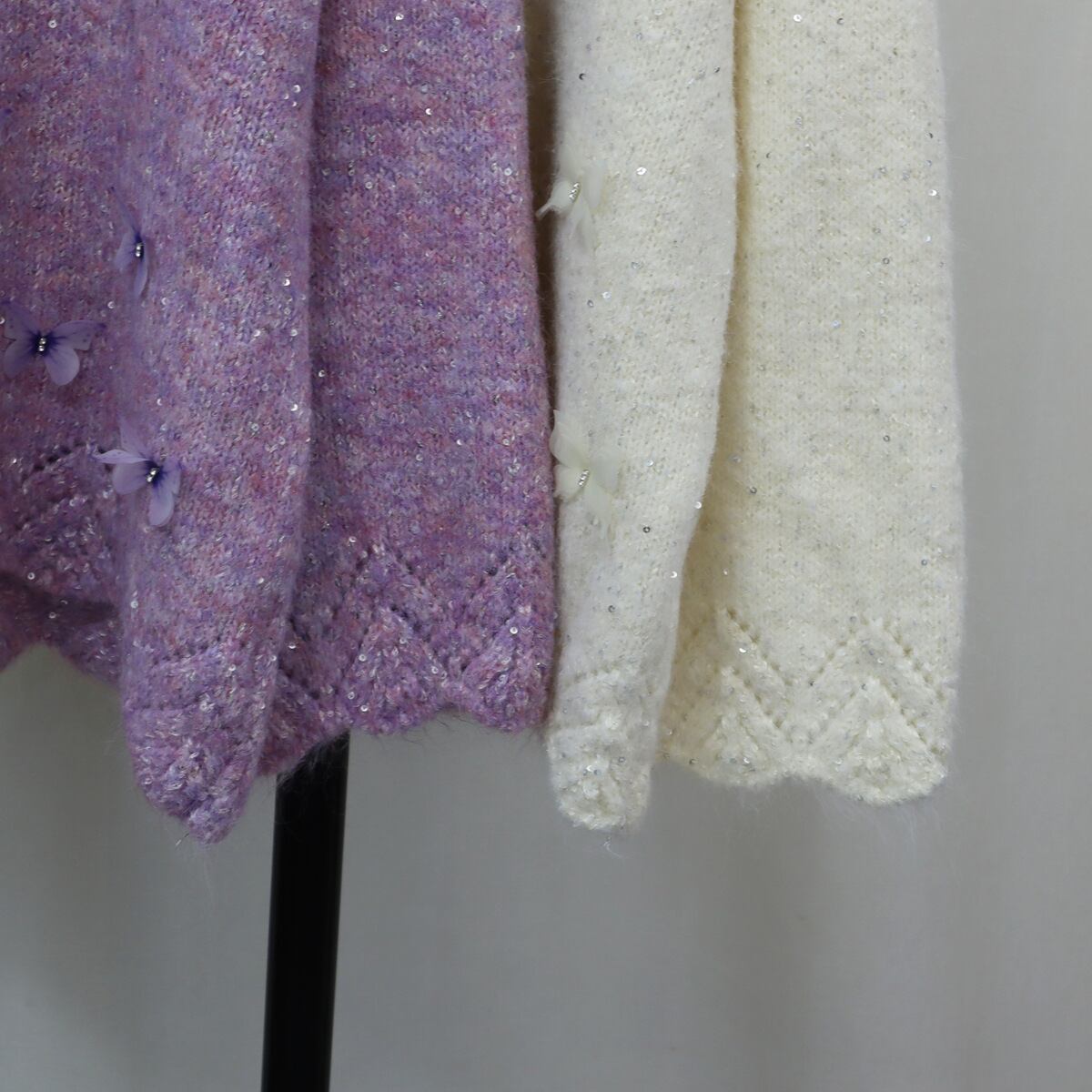 【tops】レース切り替えニットセーター　M28399