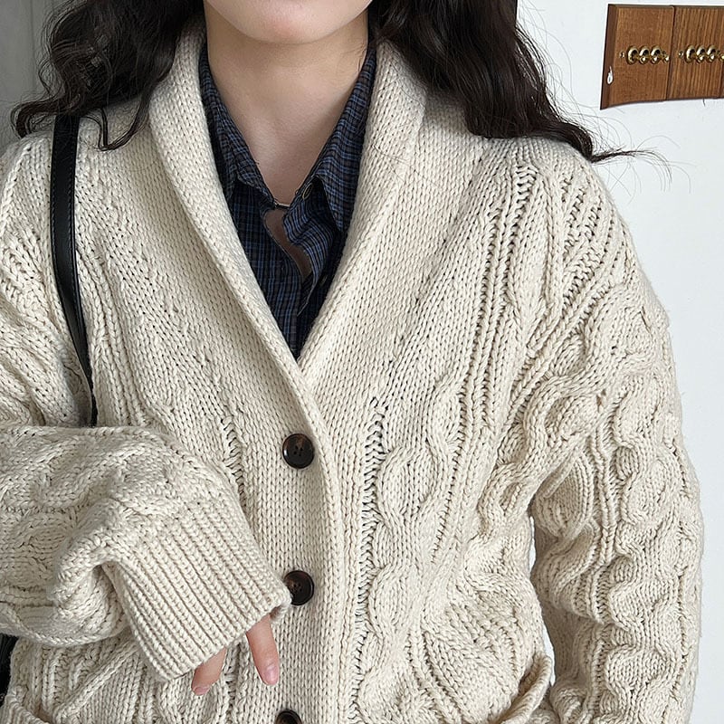 【outer】Vネックニットカーディガン Q7094