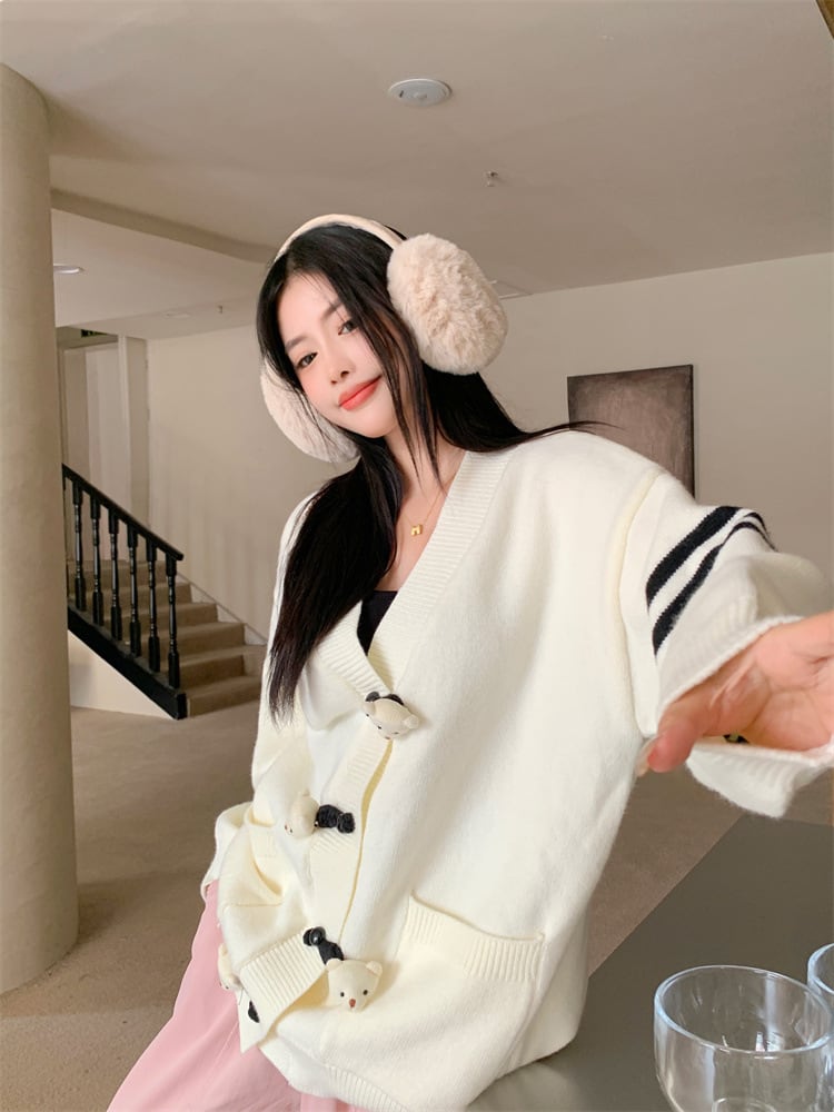 【outer】Vネックニットカーデ　M26356