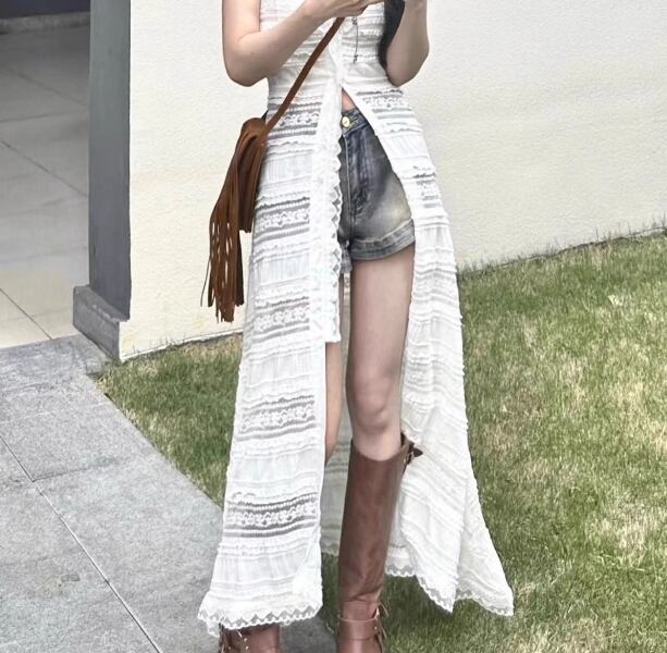 【dress】レーススリットワンピース G20380