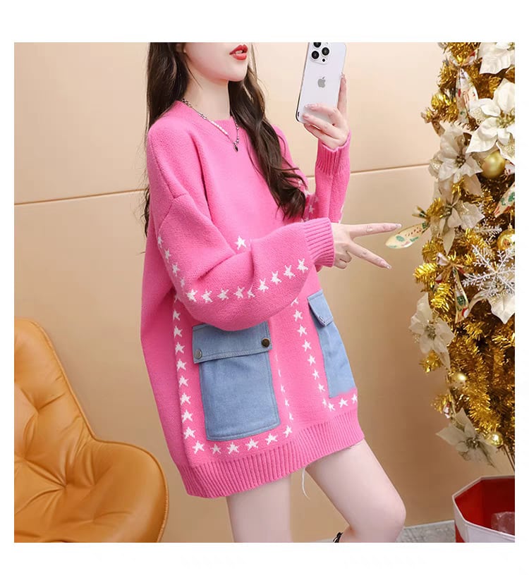 【tops】クルーネックニットセーター　M29196