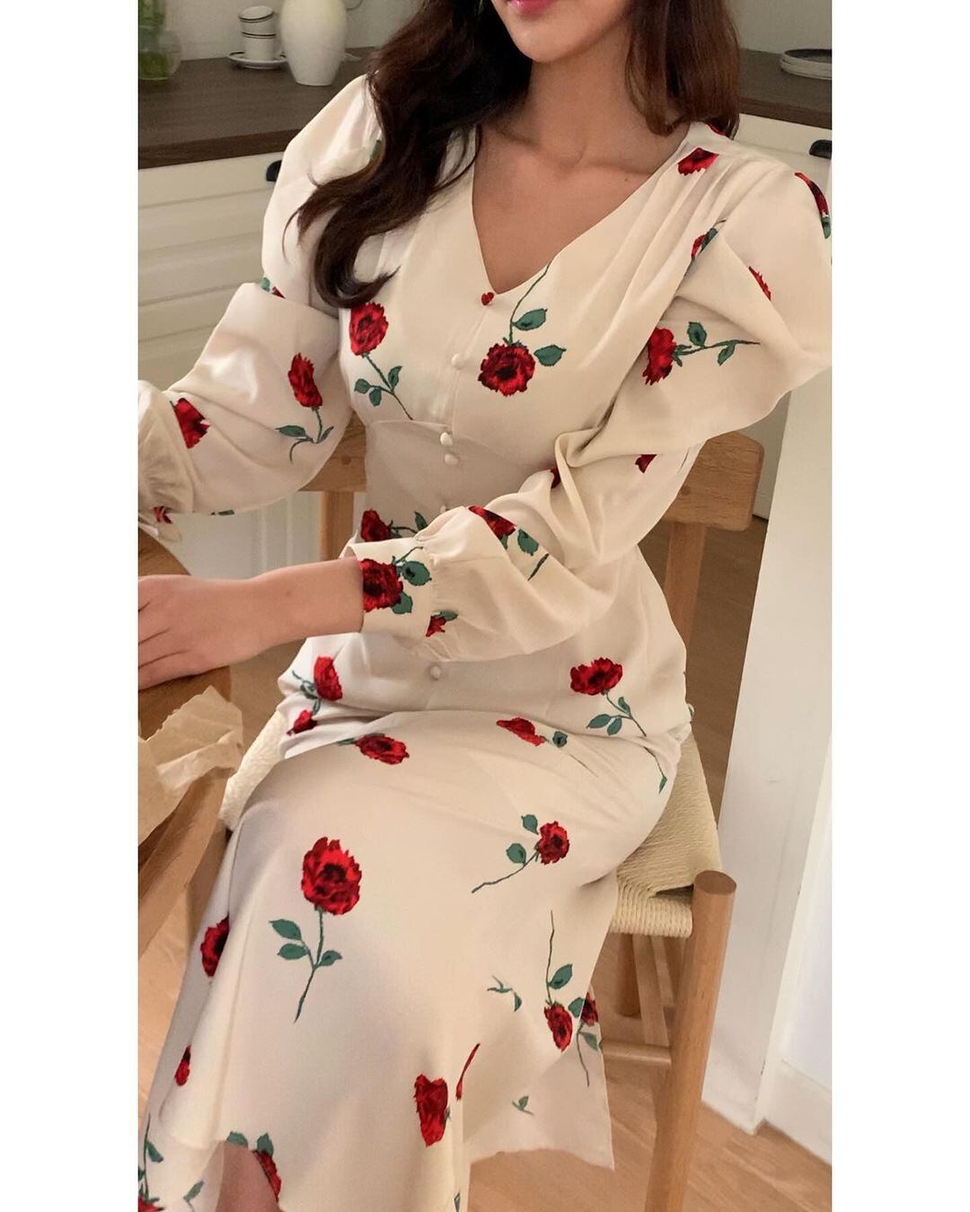 【dress】Vネックワンピース　M27092
