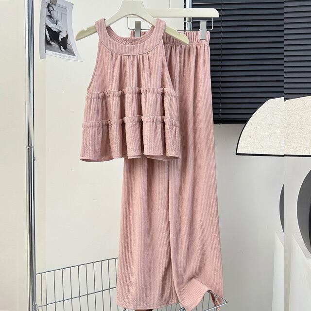 【set】4色キャミソール+ガウチョパンツ2点セットF7383