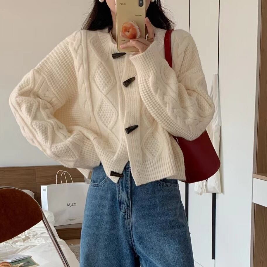 【outer】クルーネックニットカーデ　M19107