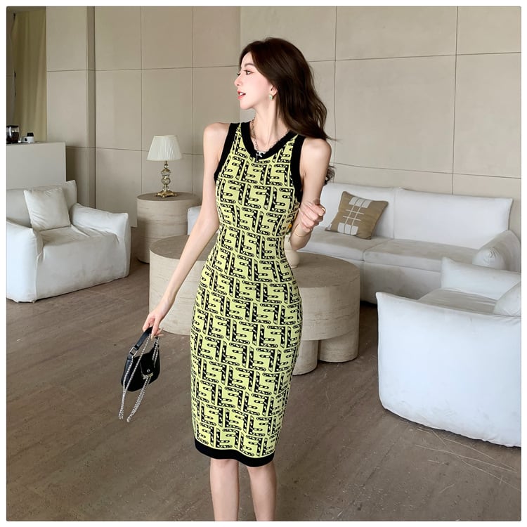 【dress】ニットタイトキャミワンピースG20962