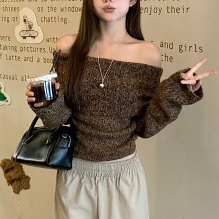 【tops】ボートネックニットセーター　M27880