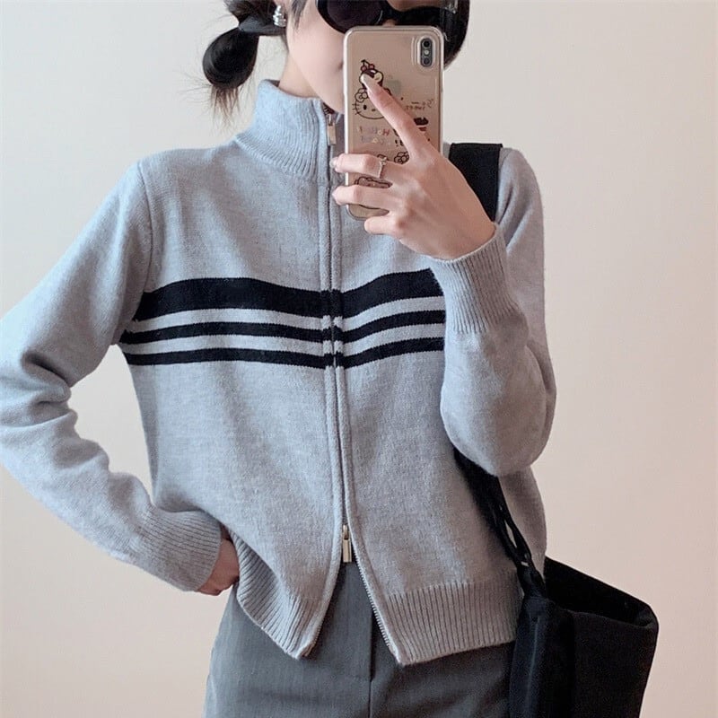 【outer】ファスナーニットカーデ　M27332