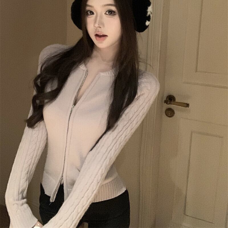 【outer】ファスナーニットカーデ　M28183