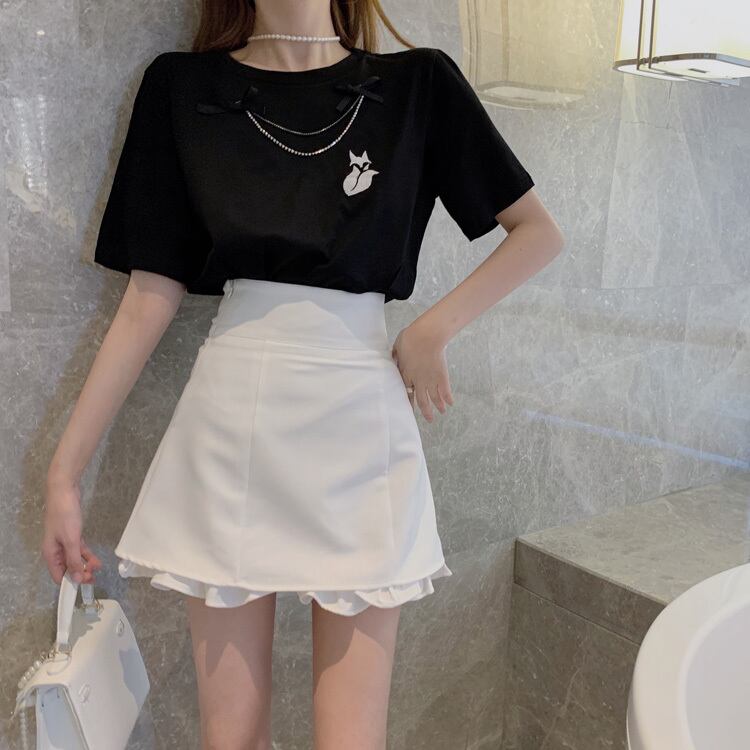 【bottoms】夏INS風Aライン合わせやすいボディラインショート丈スカートF0269